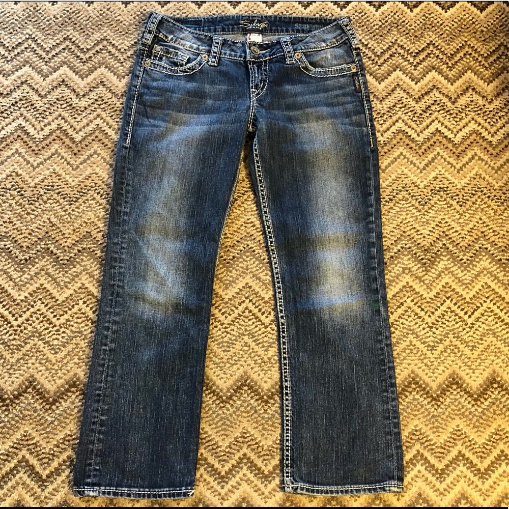 Silver Santorini Capri Stretch Jeans 28 - Picture 2 of 6